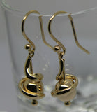 Kaedesigns, 9ct Yellow Or White Or Rose Gold 8mm Hook Swirl Ball Drop Earrings