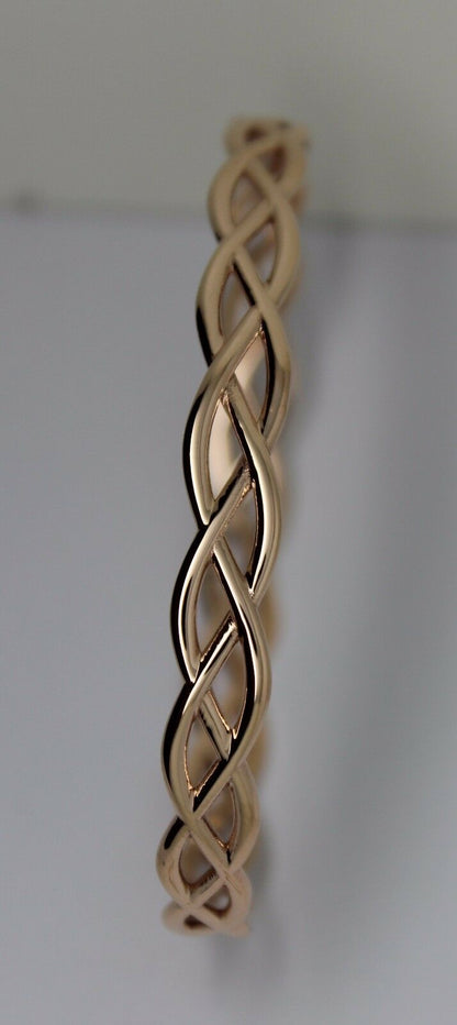 Kaedesigns New Genuine 9ct Yellow, Rose or White Gold Celtic Knot Oval Bangle 7.1cm X 6cm