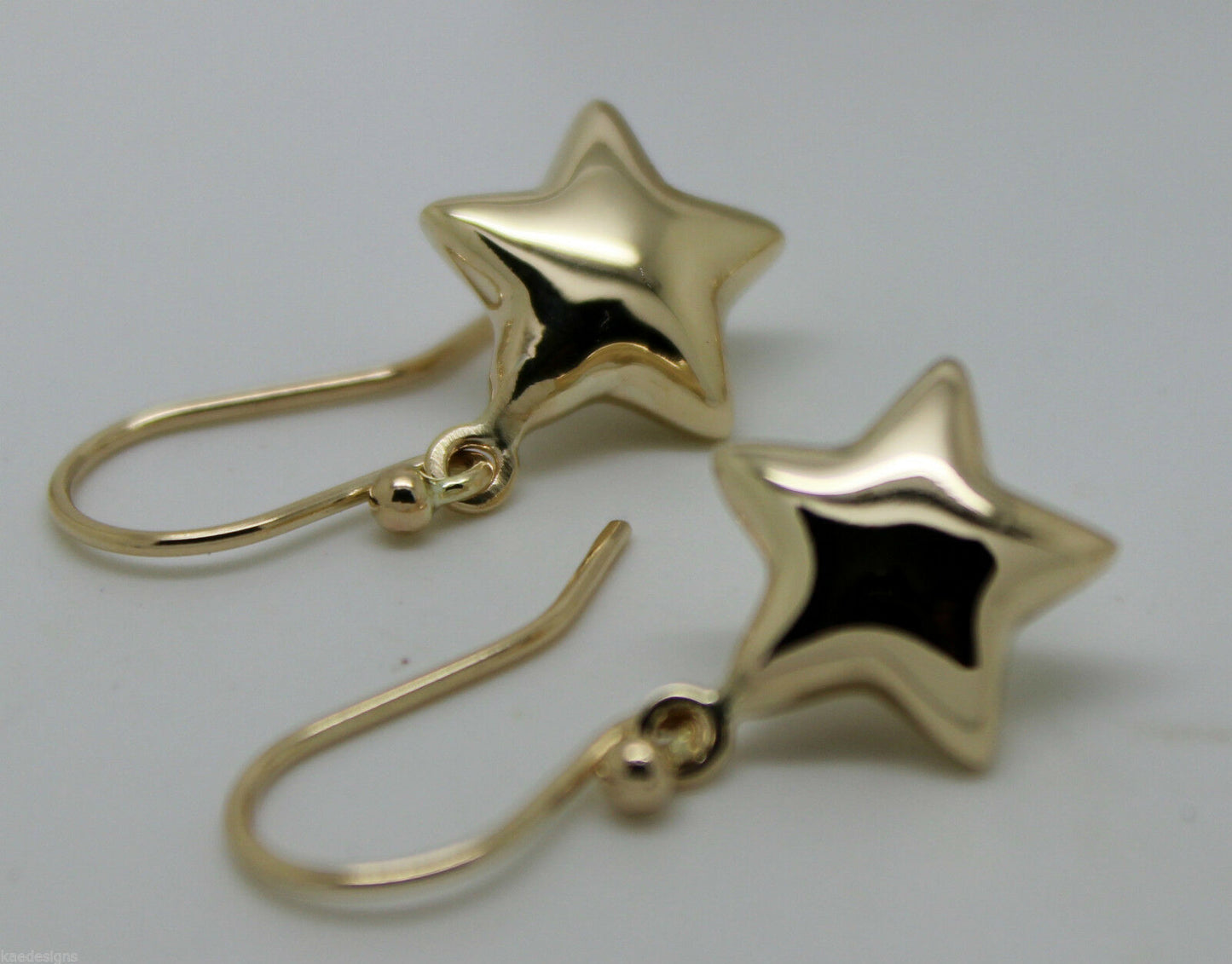 Kaedesigns, 9ct Yellow Or White Or Rose Gold Bubble Drop Star Hook Earrings