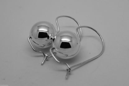 Genuine Sterling Silver Ball Hook Earrings 8mm, 10mm, 12mm, 14mm, 16mm