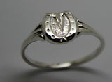 Size T Sterling Silver Childs Small Lucky Horse Shoe Ring