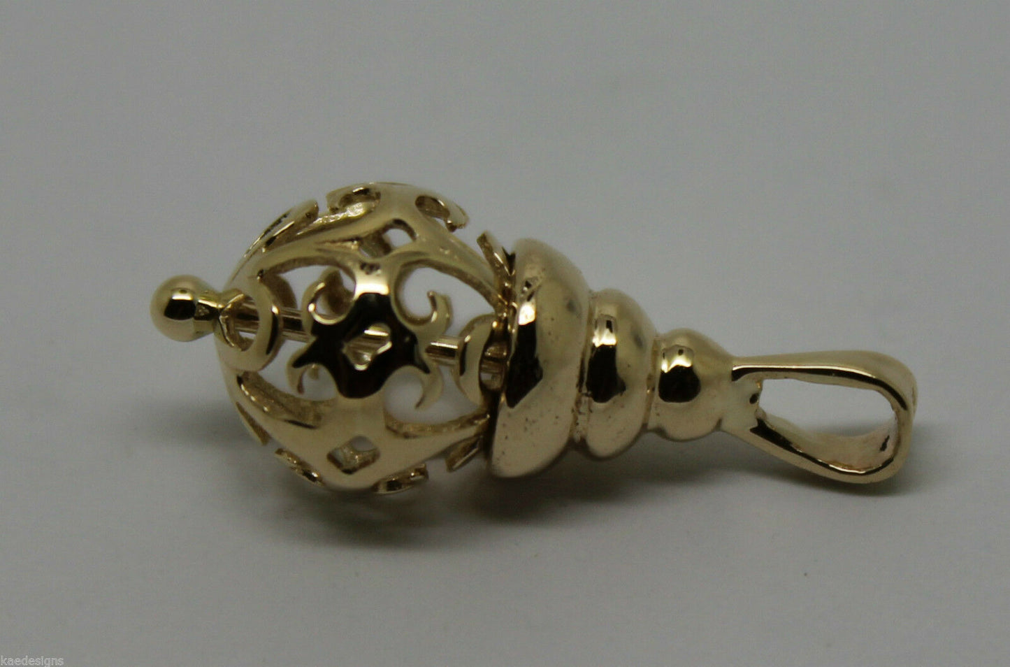 Kaedesigns New Genuine 9ct 9K Yellow, Rose or White Gold 10mm Filigree Ball Pendant