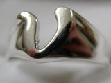 Genuine 9ct 9k Solid Yellow Or Rose Or White Gold 375 Large Initial Ring V
