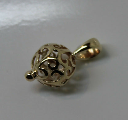 Kaedesigns New Genuine 9ct 9K Yellow, Rose & White Gold 10mm Filigree Ball Pendant