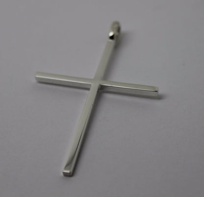 Kaedesigns, Genuine Solid New Sterling Silver Thin Large Plain Cross Pendant