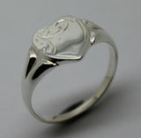Size K Kaedesigns, New Genuine Large Sterling Silver Heart Signet Ring 265