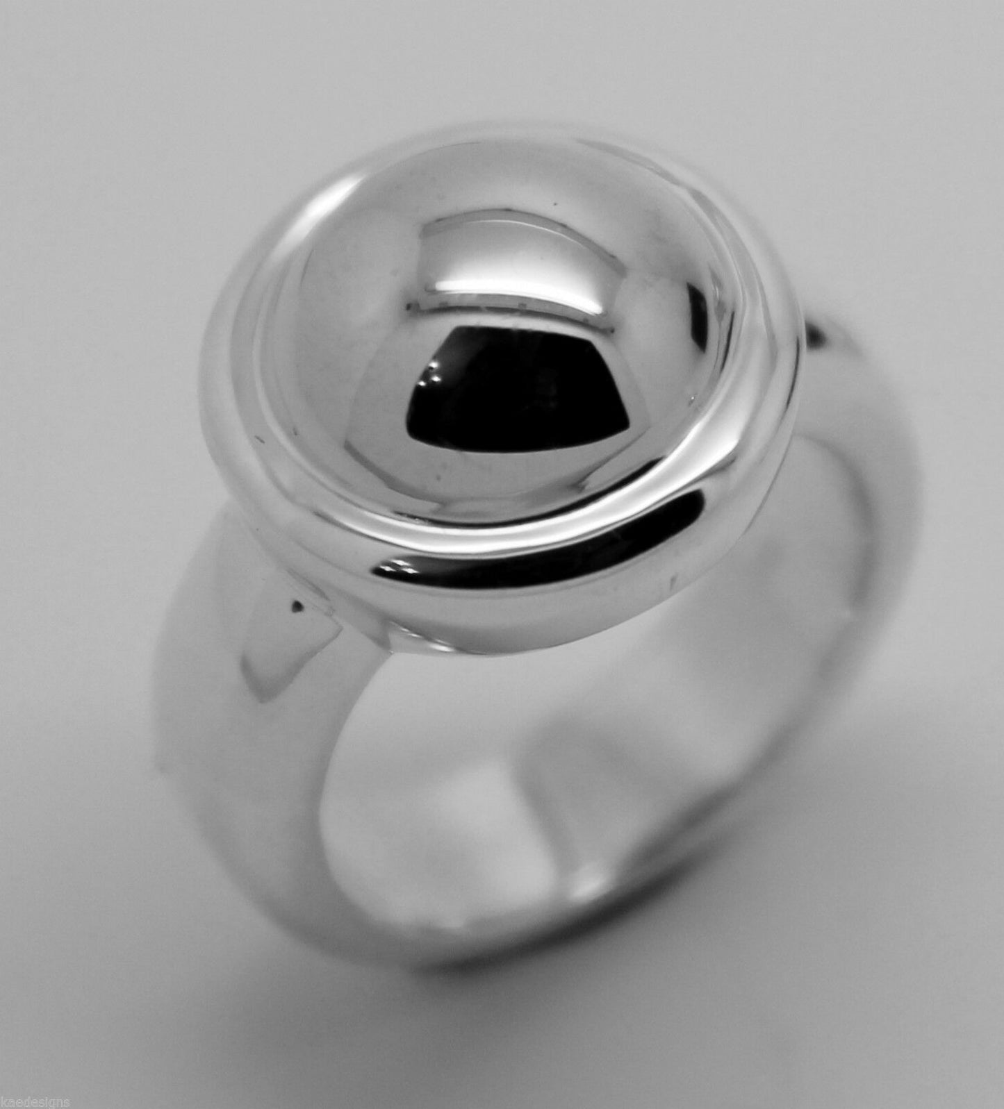 Size J Kaedesigns New Genuine Ring Heavy New Sterling Silver 925 Half Ball Ring