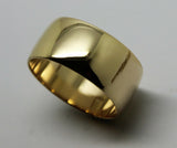 Genuine New Size W Genuine 9K 9ct Yellow Gold Full Solid 10mm Wide Band Ring