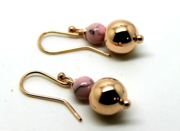9ct Rose Gold 10mm Ball + 6mm Round Pink Ball Earrings *Free Express Post To Oz*