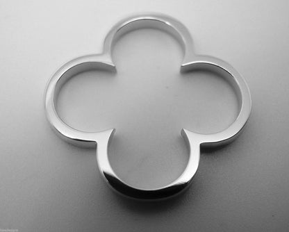 Kaedesigns Solid Sterling Silver Large Four Leaf Clover Pendant