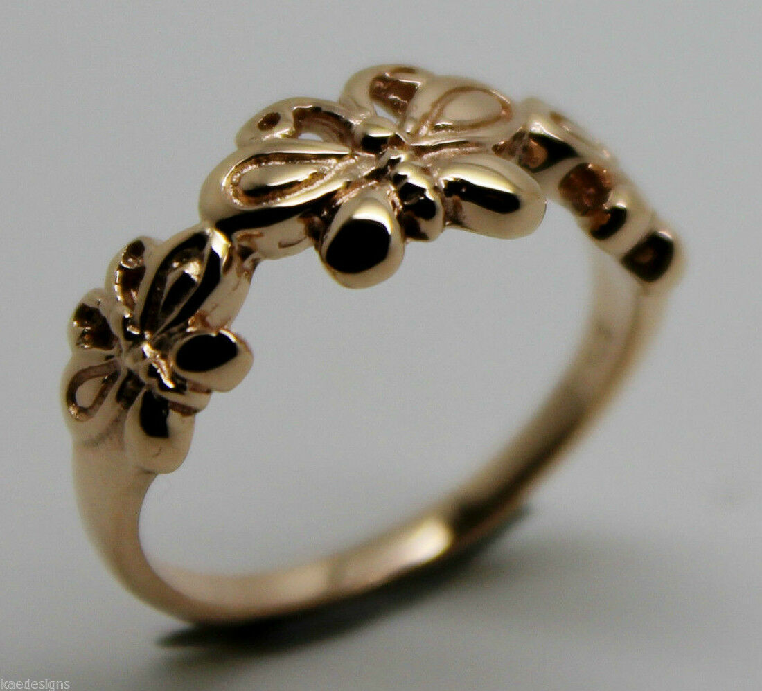 Genuine Solid 9ct White Or Rose Or Yellow Gold Butterfly Ring 282 Choose Size