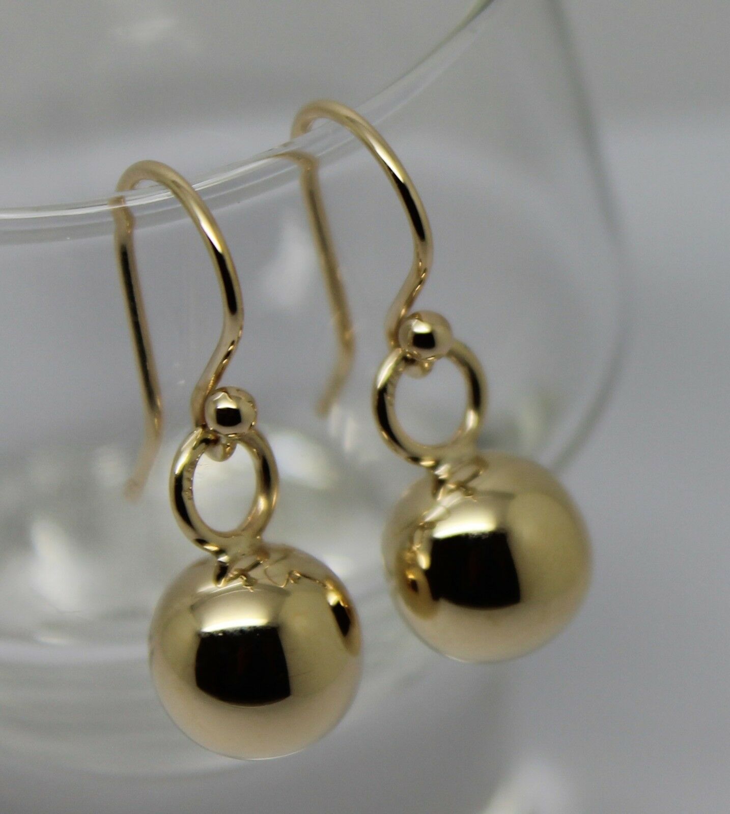 Kaedesigns New 9ct Yellow, Rose or White Gold 10mm Euro Ball Drop Earrings