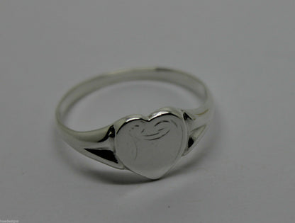 Size T Kaedesigns, New Genuine Large Sterling Silver Heart Signet Ring 265