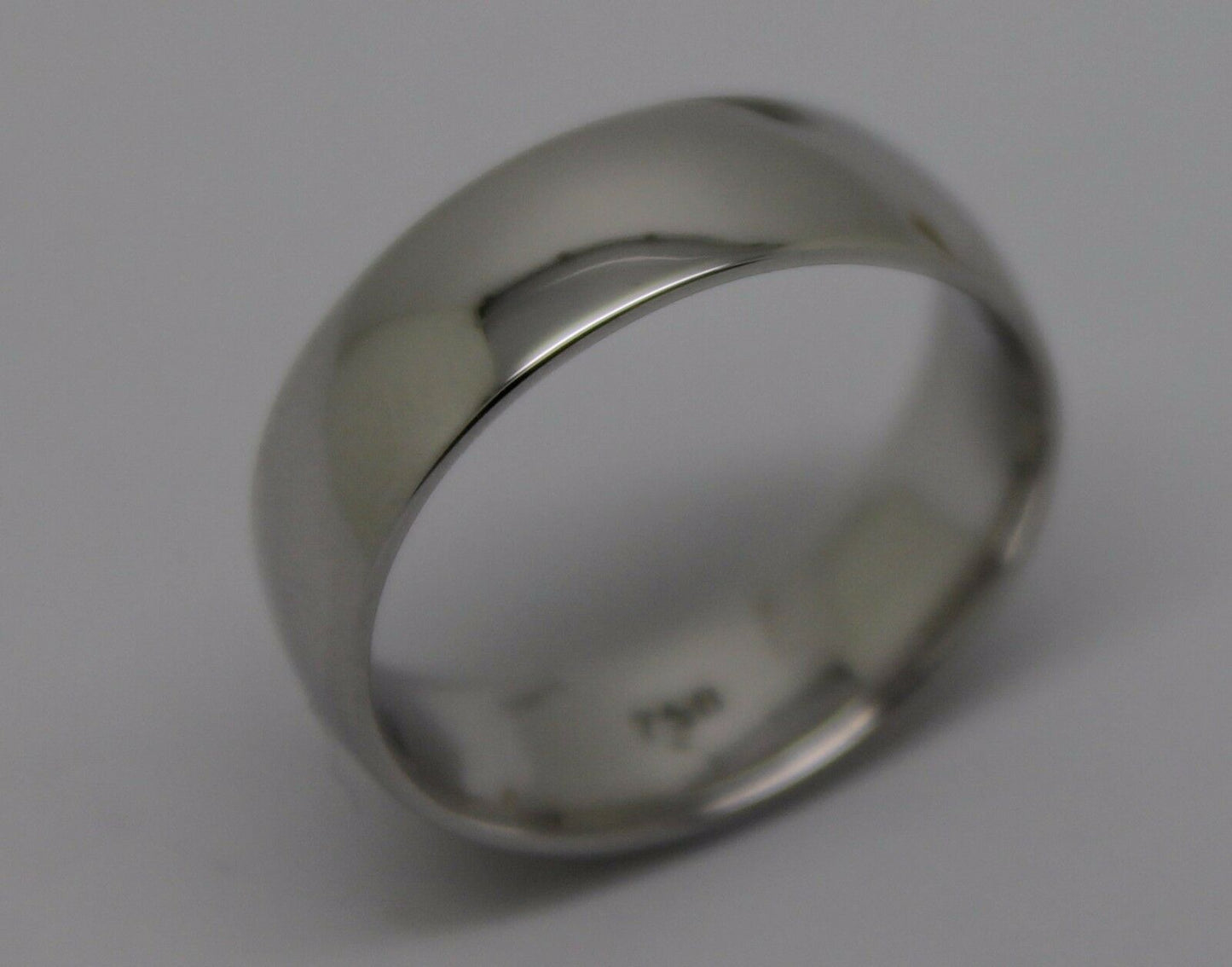 Size L Genuine 18ct Hallmarked 750 Heavy White Gold Full Solid 6mm Wedding Band