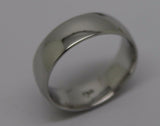 Size L Genuine 18ct Hallmarked 750 Heavy White Gold Full Solid 6mm Wedding Band