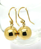 Genuine New 18ct 18k 750 Yellow, Rose or White Gold 12mm Ball Drop Earrings