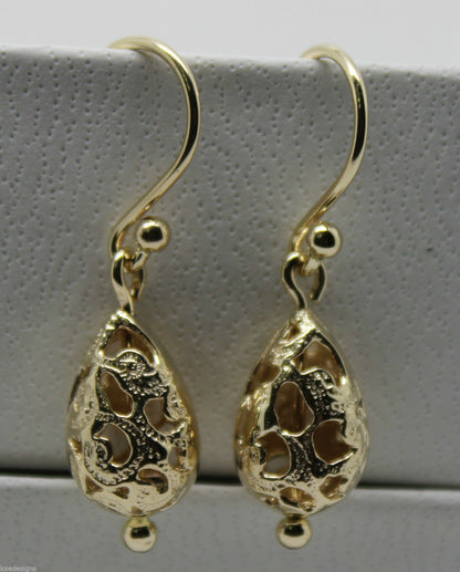 Kaedesigns 9ct 9k Yellow Or White Or Rose Gold 375 Teardrop Filigree Earrings