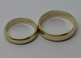 Genuine Custom Made His & Hers Solid 9ct 9K Yellow Gold Wedding Bands Couple Rings
