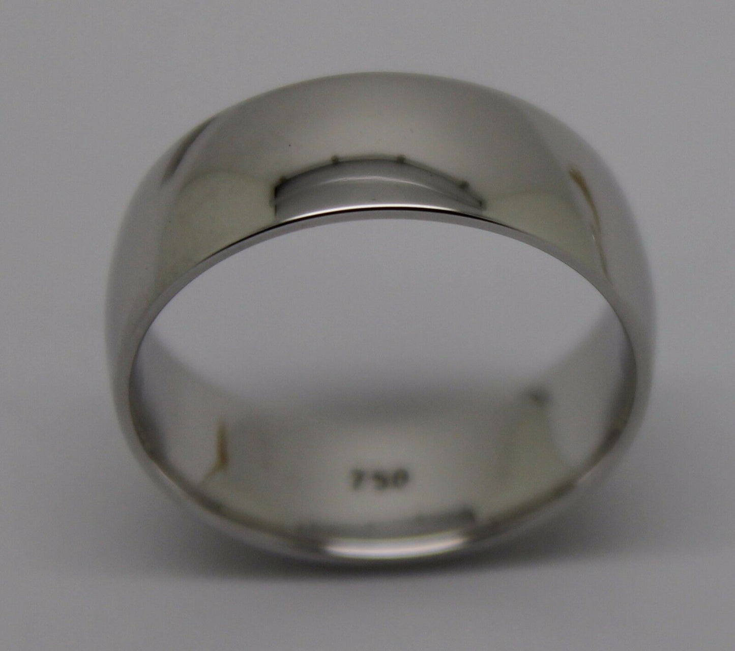 Size L Genuine 18ct Hallmarked 750 Heavy White Gold Full Solid 6mm Wedding Band