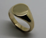 Genuine Heavy 375 Solid 9ct White Or Rose Or Yellow Gold Oval Signet Ring Size N to X