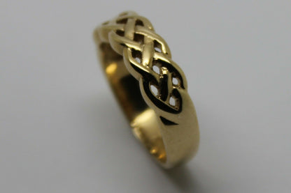 Genuine New Size N Solid 9ct Heavy Yellow Gold Weave Celtic Ring