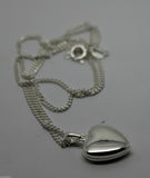 Sterling Silver Heart Locket Pendant 2 Photos & Silver Chain
