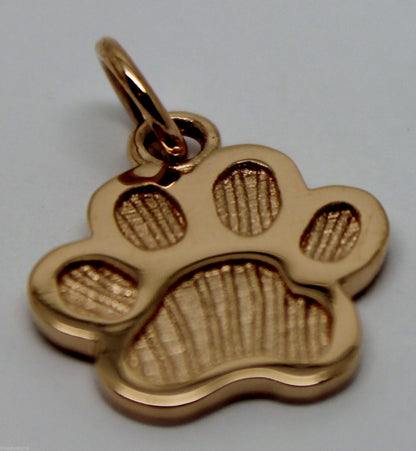 Small 9ct Yellow or Rose or White Gold Dog Animal PAW Pendant or Charm Shield