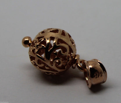 Genuine 9ct Yellow Gold or White Gold or Rose Gold 10mm Filigree Ball Pendant