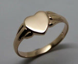 Size K, Kaedesigns, Genuine New Childs Solid 9ct 375 Yellow, Rose & White Gold Heart Signet Ring 324