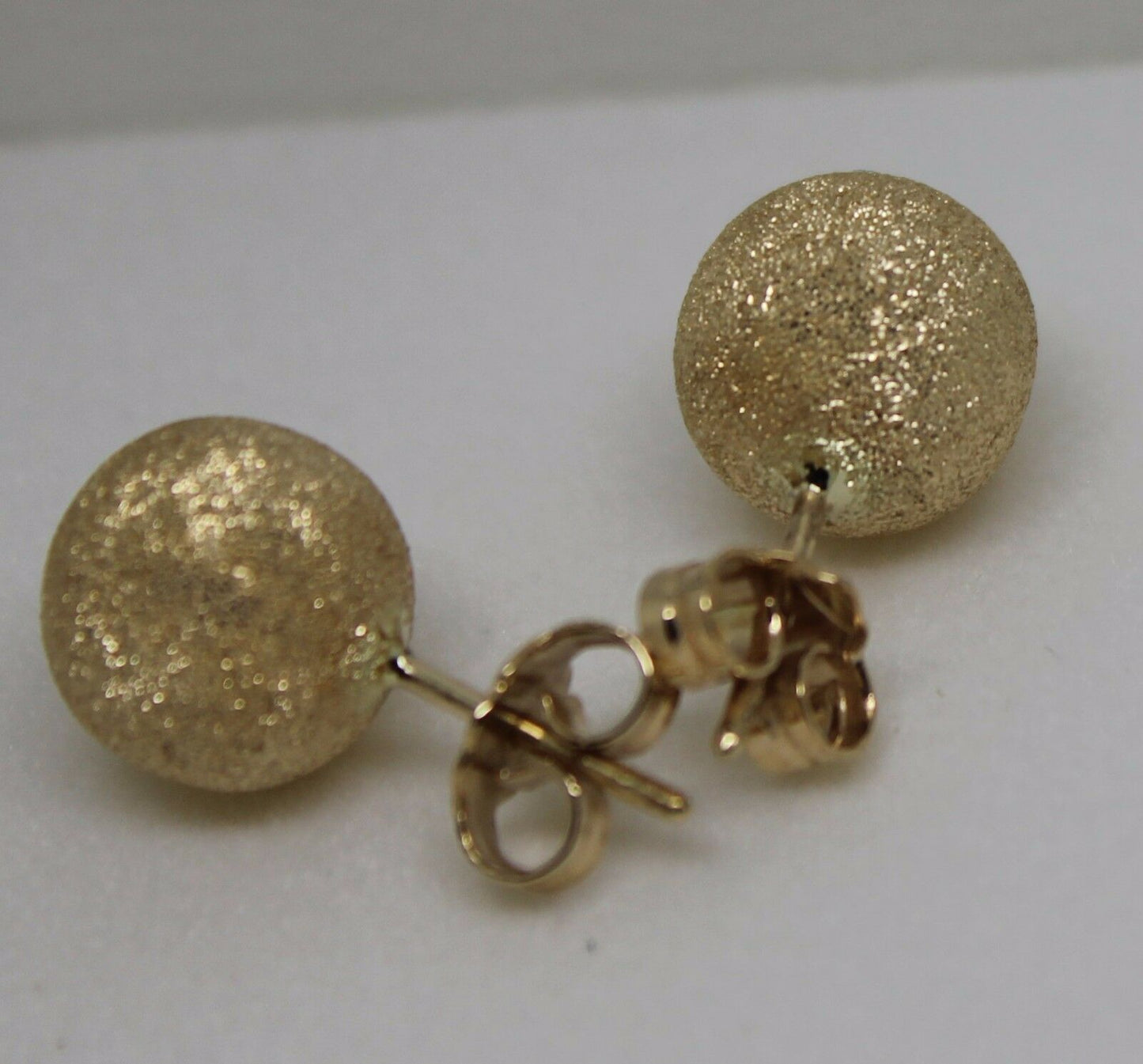 Genuine 9ct 9k Yellow, Rose or White Gold 10mm Frosted Stud Ball Earrings