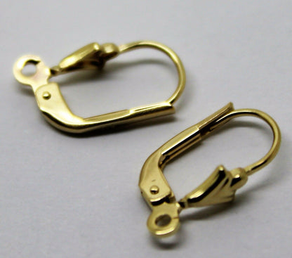 Genuine New 9ct Yellow Gold 375 14mm Continental Earclip Clip Hooks