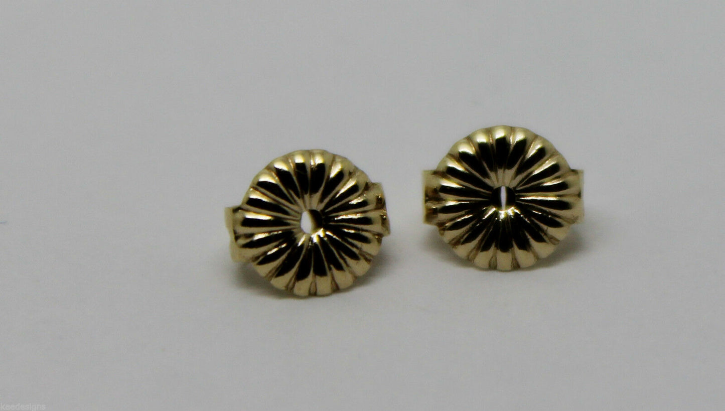 Kaedesigns,9ct Yellow Or White Gold Flower Earring Butterfly Backs 5.5mm Or 9mm