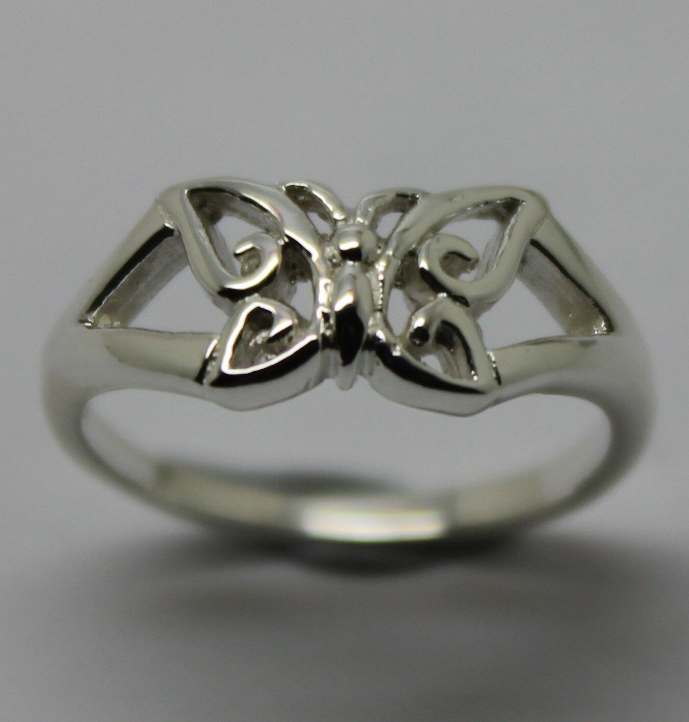 Size F, Genuine Child's Full Solid Sterling Silver 925 Butterfly Ring 217