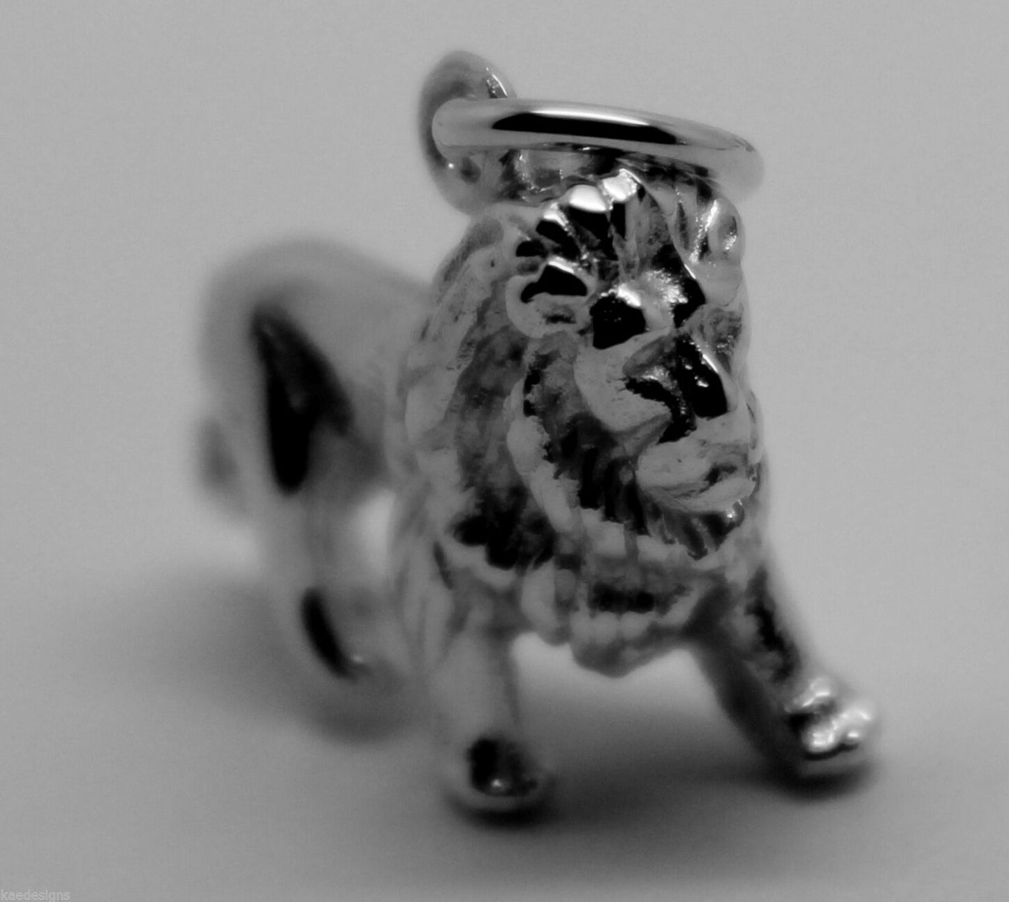 Kaedesigns, Heavy 3D 9ct Yellow Or Rose Or White Gold Lion Charm Or Pendant