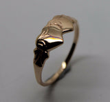 Size M Kaedesigns, Solid New 9ct 9kt Rose Gold Double Heart Signet Ring