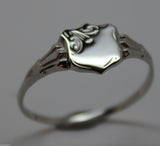Size K - Childs Genuine Solid Sterling Silver Shield Signet Ring