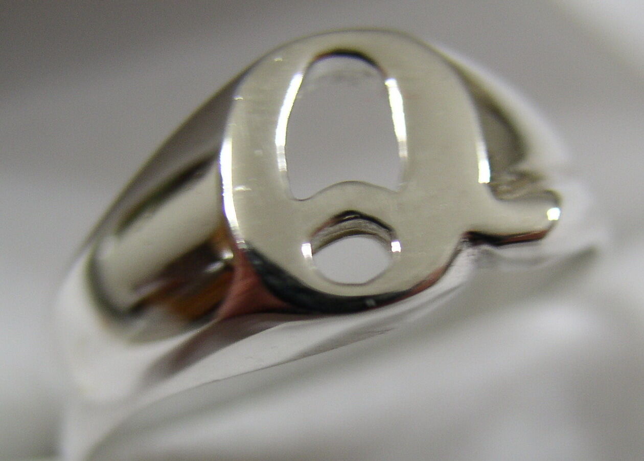 Kaedesigns, Genuine, Solid Yellow Or Rose Or White Gold 375 Large Initial Ring Q