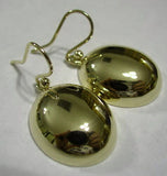Genuine Huge 9ct 9kt Solid Yellow, Rose or White Gold Large Heavy Half Oval Hook Earrings