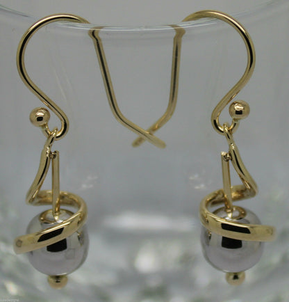 Kaedesigns New 9ct 9k Yellow & White Gold 8mm Swirl Ball Earrings