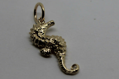 Kaedesigns, Genuine 9ct Yellow Or Rose Or White Gold Or Silver 3D Seahorse Charm