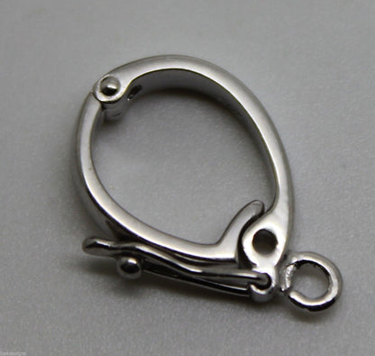 Sterling Silver 925 15mm Enhancer Bail Clasp jump ring & safety latch