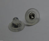 Sterling Silver Disc Silicone Butterfly Earring Backs Medium or Large