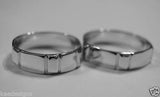 Kaedesigns Genuine Solid His & Hers Solid 9ct 9K White Gold Wedding Bands Couple Rings