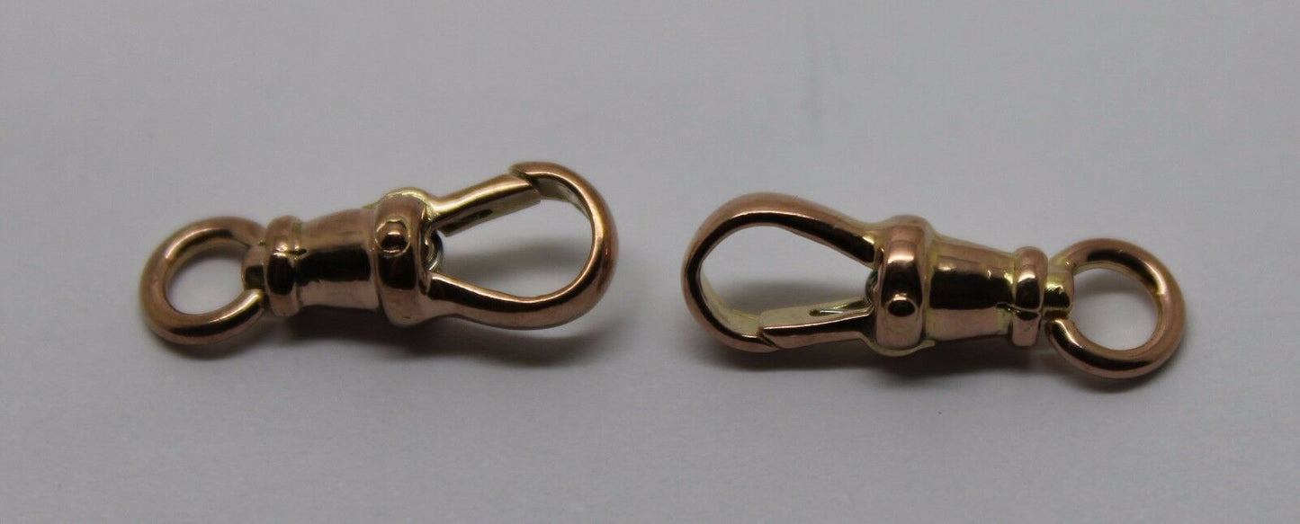 Genuine 9ct 9k Solid 2 X  Rose Gold Albert Swivel Clasp 19mm Size