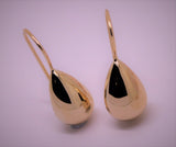 Kaedesigns New 9ct Solid Yellow, Rose or White Gold Tear Drop Teardrop Hook Earrings