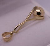 Genuine Solid 9ct Yellow Or Rose Or White Gold 8mm Long Swirl Ball Pendant