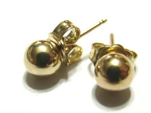 New Kaedesigns Genuine 14ct Solid Yellow Gold 6mm Stud Ball Earrings