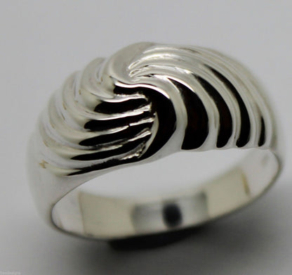 Genuine 9ct Yellow or Rose or White Gold or Sterling Silver Swirl Dress Ring