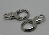 Sterling Silver 925 Pearl Clasp Interlocking Clasp With Loop (2 Pieces)
