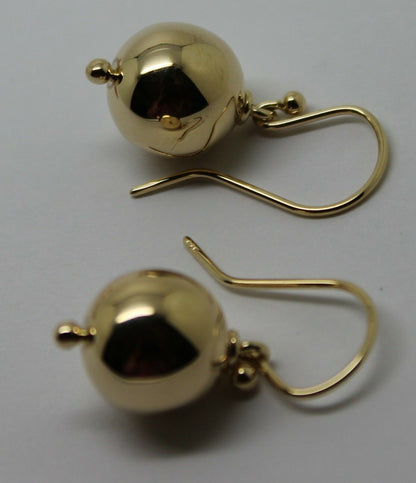 Kaedesigns 9ct Yellow Or White Or Rose Gold 12mm Hook Euro Ball Drop Earrings